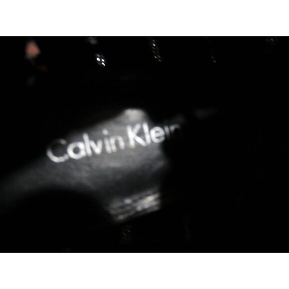 Calvin Klein Black Italian Leather Woven Caged Heels Pumps Booties 6.5 - Picture 14 of 14